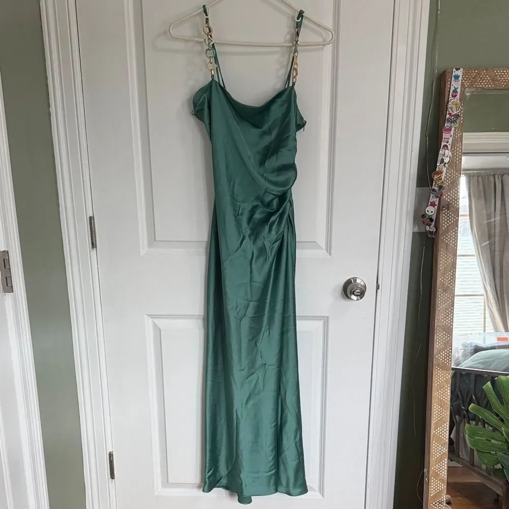 Zara Green Slip Maxi Dress